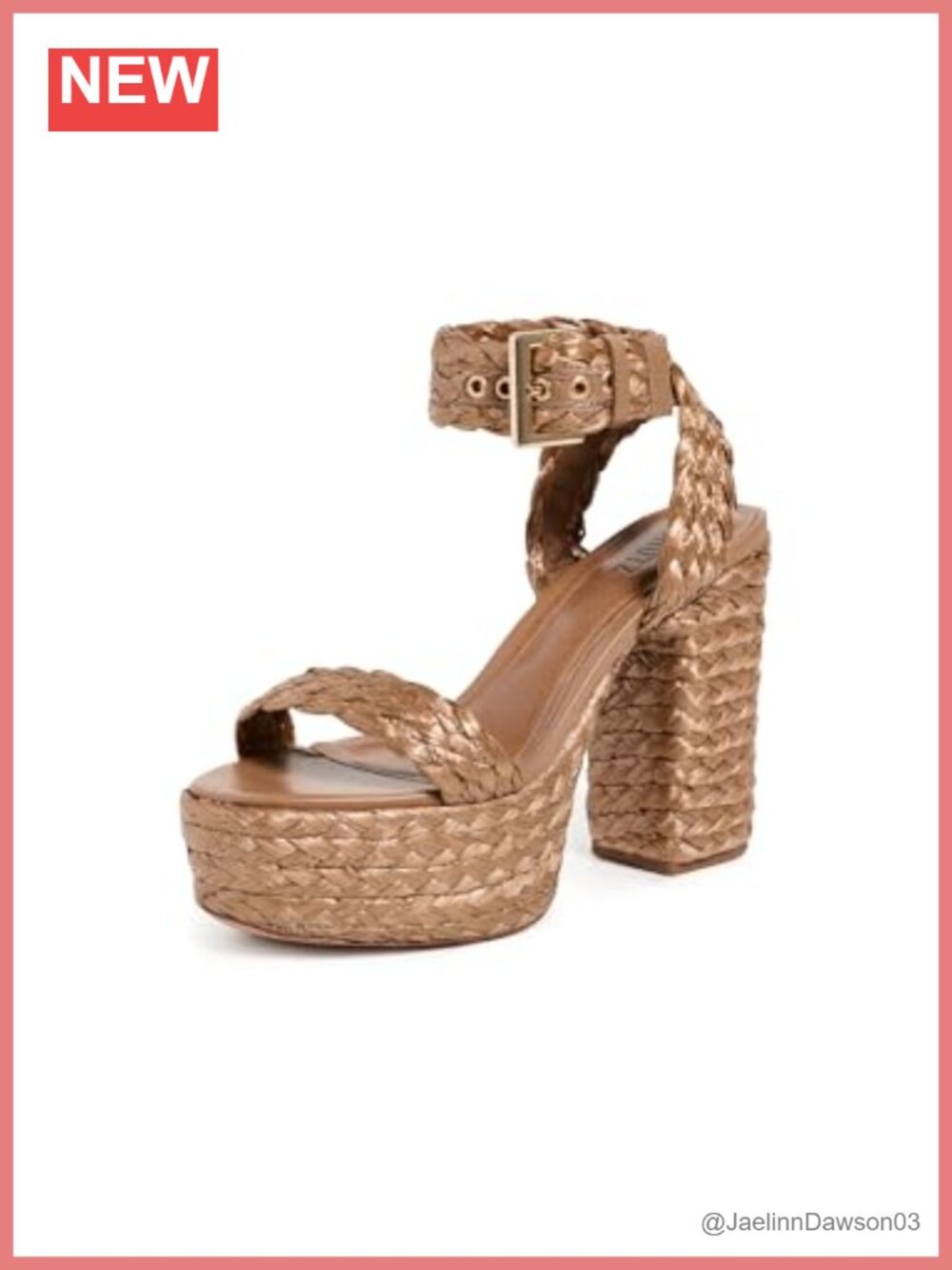 Block Heel Raffia Platform Sandals 4.5in Heel Ankle Strap Buckle Cushioned